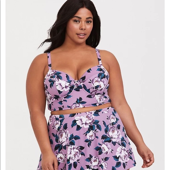 torrid Other - Torrid Lavender Floral Swimsuit TOP 2 R